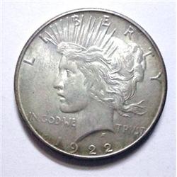 1922S Peace $  all original undipped MS63. A PQ coin