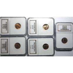 2  1946S-1949S-2  1955S Lincoln pennys all NGC66RED