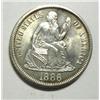 Image 1 : 1886 Seated dime  with as struck planchet flaws. MS62