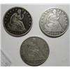 Image 1 : Lot of 3 Seated Liberty half $; 1841O  VF but with many marks-1853 A/R VG/F-