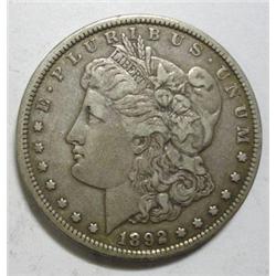 1892CC Morgan $  undipped VF/XF PQ coin