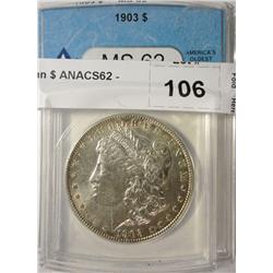 1903 Morgan $ ANACS62