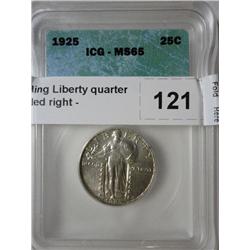 1925 Standing Liberty quarter ICG65 graded right