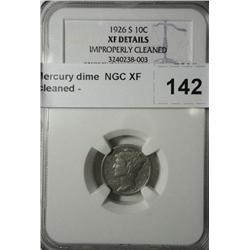 1926S Mercury dime  NGC XF details cleaned
