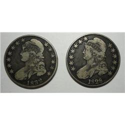 1828 and 1832 Bust half $ matched colors  F/VF