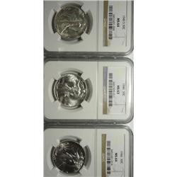3 NGC holdered Walker half $ 2 1946;a 63 and a 64 ;also 1945S 64