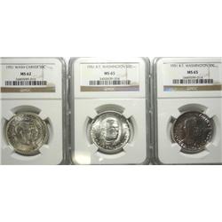 2  1951 BTW half $  NGC65--1951 W/C half $  NGC62