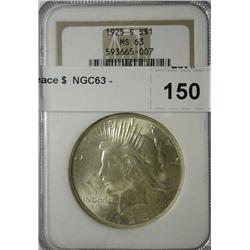 1925S Peace $  NGC63