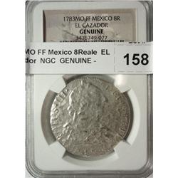 1783 MO FF Mexico 8Reale  EL CAZador  NGC  GENUINE