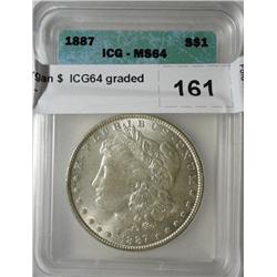 1887 Morgan $  ICG64 graded correctly