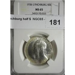 1936 Lynchburg half $  NGC65