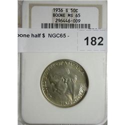 1936S Boone half $  NGC65