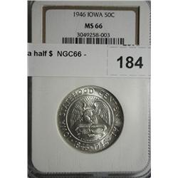 1946  Iowa half $  NGC66