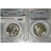 Image 1 : 1941 and 1944S Walker half $  PCGS64