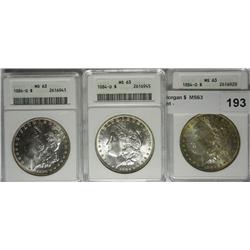 3  1884O Morgan $  MS63 graded right