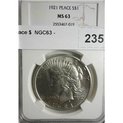 1921 Peace $  NGC63