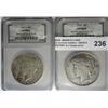 Image 1 : 1922 and 1922S  BINION $ in NGC conservation services holders