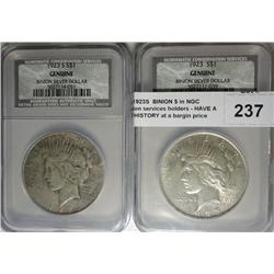 1923 and 1923S  BINION $ in NGC conservation services holders