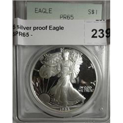 1988S silver proof Eagle PCGSPR65