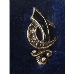 Diamond & Black Onyx Masonic Pin