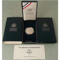 1990 Eisenhower Proof Centennial Silver Dollar Coin