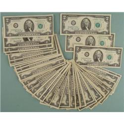 (50) 1976 $2 Notes G Mint Mark Chicago, Nice Bills