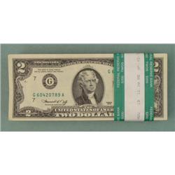 100 1976 $2 Dollar Bills Notes G Mint Chicago Nice
