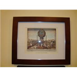 Old French print of Paris dated 1955