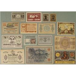 Large Lot 15 Diff Early German Paper Currency 1908-23