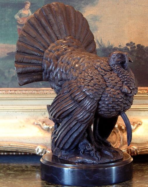 SM229 Splendid Bronze Sculpture Wild Turkey