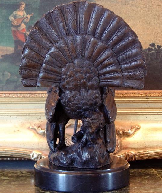 SM229 Splendid Bronze Sculpture Wild Turkey