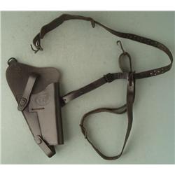 BLACK LEATHER SHOULDER HOLSTER WITH ALL STRAPS