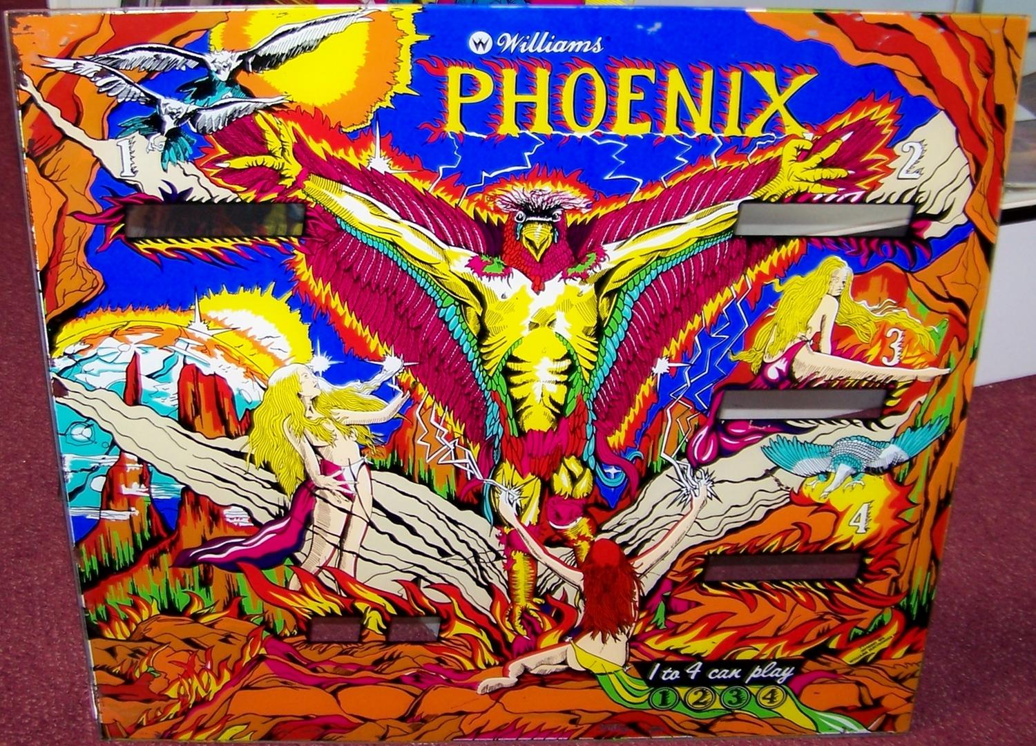 Three Pinball Machine Glass Pieces. Phoenix, Split Second, and Joker Poker.