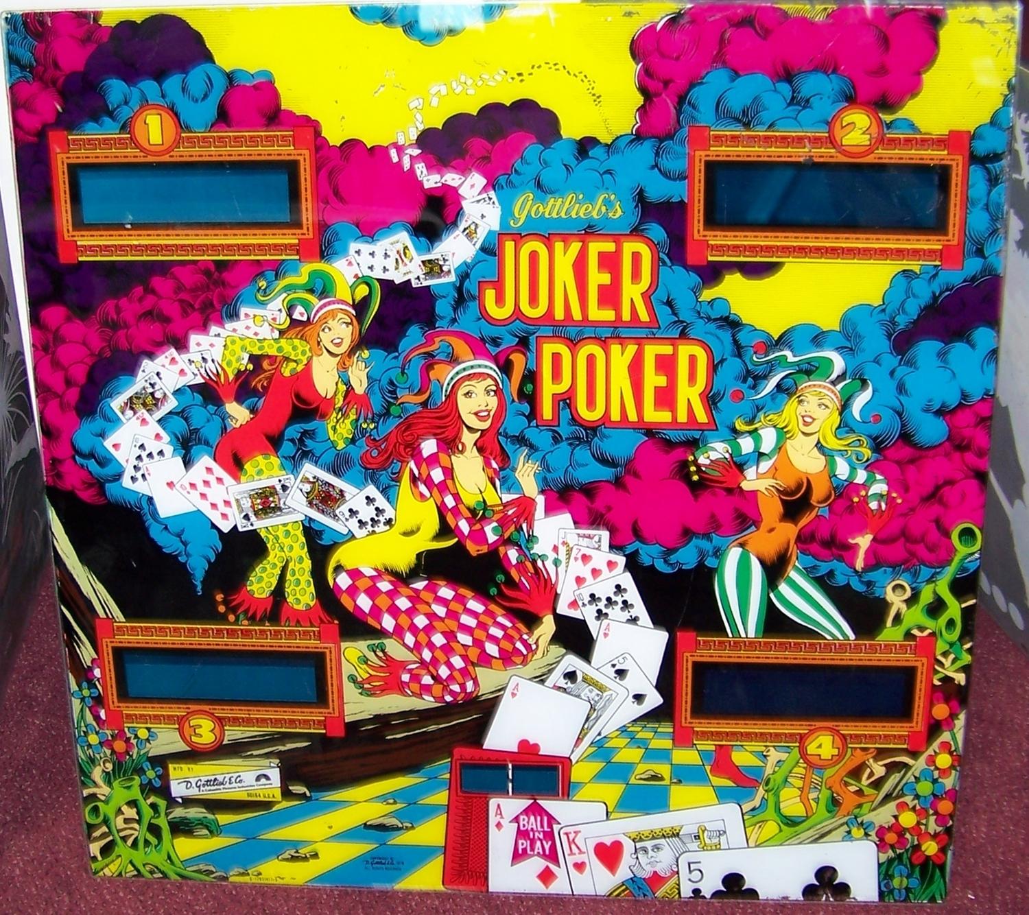 Three Pinball Machine Glass Pieces. Phoenix, Split Second, and Joker Poker.