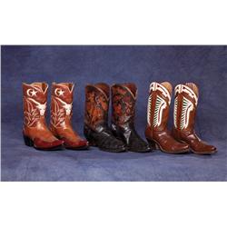 Three pair of fancy Cowboy Boots