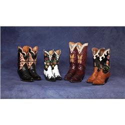 Lot of Four (4) Butterfly and Flower Boots