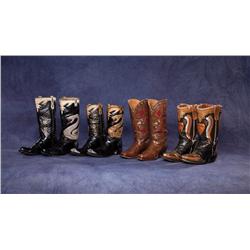 Lot of Four (4) Pairs of Fancy Cowboy Boots