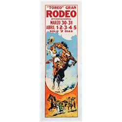 Toreo Gran Rodeo Cowgirl Lithograph