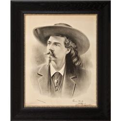 Vintage Stone-Litho of W.F. ”Buffalo Bill” Cody