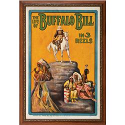 The Life of Buffalo Bill in 3 Reels Lithograph