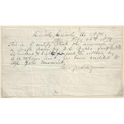 McSween Receipt – Lincoln County War