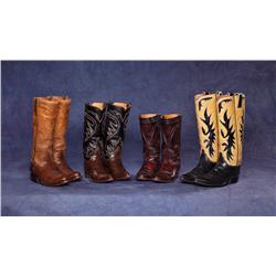 Lot of 4 Contemporary Custom Cowboy Boots