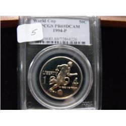 WORLD CUP PROOF PCGS 69 HALF 1994