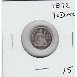 1872 1/2 HALF DIME SEATED