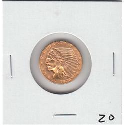 $2.5 GOLD INDIAN QUARTER EAGLE1926 (AU 58-61)