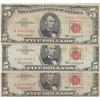 Image 1 : GROUP OF 3 $5 RED SEAL NOTES 1963