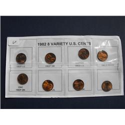 1982 8 VARIETY CENT SET