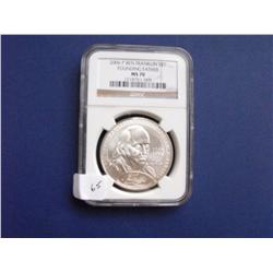 PERFECT MS 70!!!  FOUNDING FATHER FRANKLIN SILVER $1