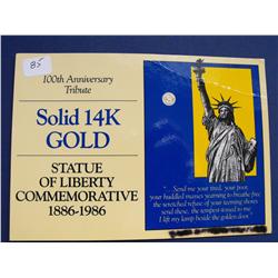 SOLID 14K GOLD LIBERTY COMMEMORATIVE