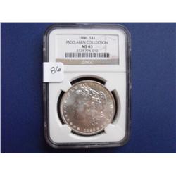1886 $1 MORGAN MS 63 FROM THE MCCLAREN COLLECTION